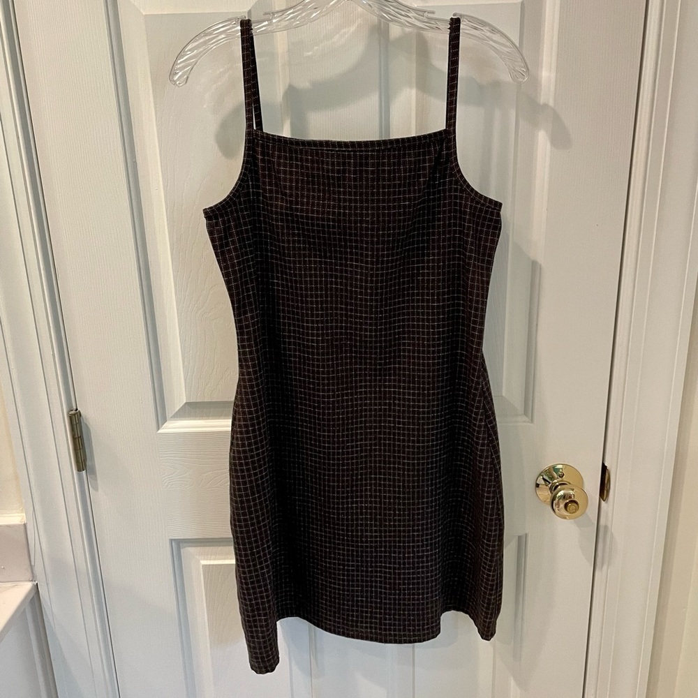 Vintage 90s Plaid Jumper Dress